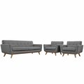 East End Imports Engage Armchairs and Sofa Set of 3- Gray EEI-1345-GRY